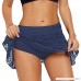 wuliLINL Women's Lace Crochet Skirted Bikini Bottom Swimsuit Short Skort Swimdress Navy B07PGGY9S2